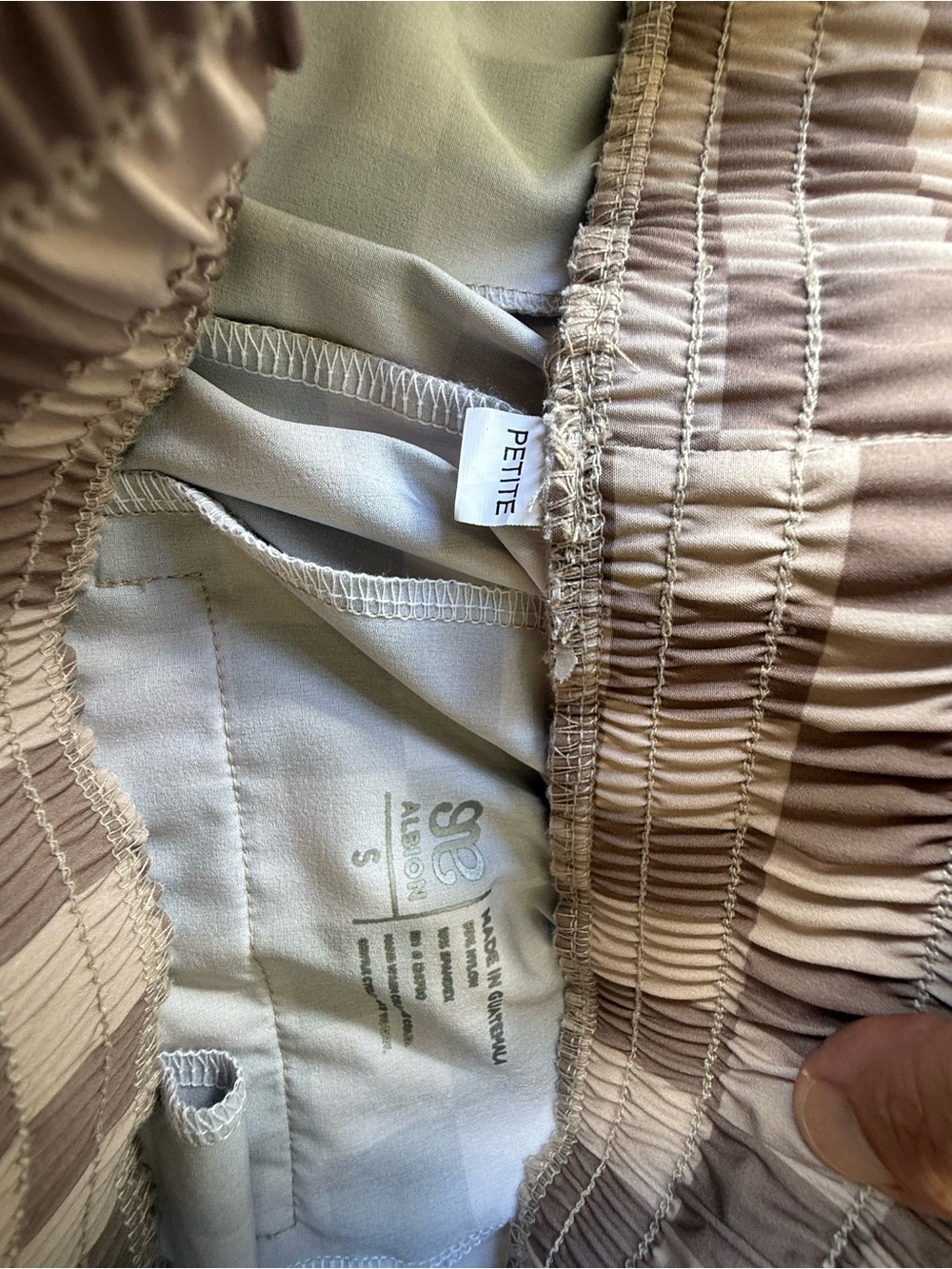 Albion Audrey Wide Legged Pants Size Small Petite length brown check - Picture 6 of 9